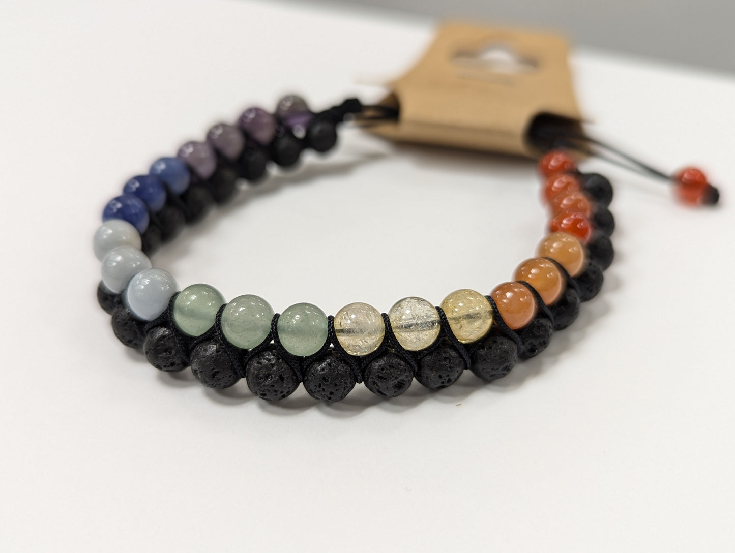 7 Chakra/lava dbl row bracelet